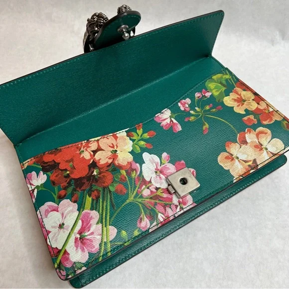 GUCCI Teal Medium Dionysus Blooms Leather Shoulder Bag - Picture 9 of 15